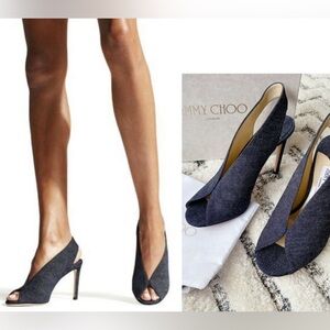 Jimmy Choo SHAR 100 Indigo Denim Women’s Heels Sandals